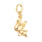 Brass Pendants, Deer Charms, Real 18K Gold Plated, 21.5x13x5mm, Hole: 5x6mm