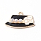 Alloy Enamel Pendants, with Imitation Pearl White Plastic Beads, Hat with Flower, Black, Golden, 14x23x4.5mm, Hole: 1.8mm