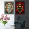 DIY Luminous Diamond Painting Kits, including Cloth, Resin Rhinestones, Diamond Sticky Pen, Tray Plate and Glue Clay, Skull, Cloth: 400x300mm