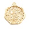 Brass Pendans, Flower Charms, Real 18K Gold Plated, 14.5x13x2mm, Hole: 1mm