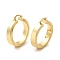 Rack Plating Brass Flat Hoop Earrings for Women, Lead Free & Cadmium Free, Real 18K Gold Plated, 44.5x40x8.5mm, Pin: 1~2x0.7mm