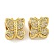 Rack Plating Brass Micro Pave Cubic Zirconia Beads, Long-Lasting Plated, Cadmium Free & Lead Free, Butterfly, Real 18K Gold Plated, 12x11x9mm, Hole: 5mm