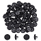 SUPERFINDINGS 80Pcs 1-Hole Silk & Plastic Shank Buttons, Mushroom Shape, Black, 12x7mm, Hole: 1.8x1.8mm