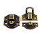 Wooden Box Lock Catch Clasps, Antique Bronze, 29x27x6mm, Hole: 2.5mm