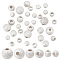 PandaHall Elite 35Pcs 3 Size Round 925 Sterling Silver Textured Beads, Silver, 3~5mm, Hole: 1~1.5mm