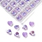 Pointed Back Glass Rhinestone Cabochons, Imitation Tourmaline, Faceted, Heart, Purple, 8x8x5mm