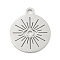 Non-Tarnish 304 Stainless Steel Pendants, Laser Cut, Stainless Steel Color, Flat Round Charm, Eye, 25x21x1mm, Hole: 3mm