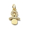 Brass Micro Pave Claer Cubic Zirconia Charms, with Jump Ring, Pacifiers Shape, Real 18K Gold Plated, 14x9x2mm, Hole: 3mm