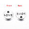 Valentines Day Gift Ideas for Wife Tibetan Style Alloy Charms Pendants, Cadmium Free & Nickel Free & Lead Free, Flat Round with LOVE, Antique Silver, 9x1mm, Hole: 1.5mm