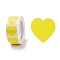 Heart Paper Stickers, Adhesive Labels Roll Stickers, Gift Tag, for Envelopes, Party, Presents Decoration, Yellow, 25x24x0.1mm, 500pcs/roll