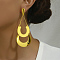 Geometric Long Earrings for Women, Fashionable and Simple, Real 18K Gold Plated, 103mm