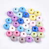 Dyed Natural Beech Wood Beads WOOD-T015-43-1