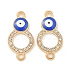 Alloy Blue Enamel Evil Eye Connector Charms ENAM-S003-03D-1