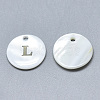 Natural White Shell Mother of Pearl Shell Charms SSHEL-N036-053L-1