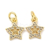 Brass Micro Pave Clear Cubic Zirconia Charms KK-Z044-29G-1