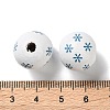 Printed Wood European Beads WOOD-Z002-08F-3