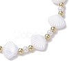 4Pcs 4 Colors Shell Shape Plastic Stretch Bracelets BJEW-JB10342-5