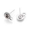 Antique Silver Tibetan Style Alloy Stud Earring Findings X-TIBE-A20145-AS-FF-2