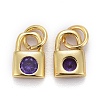 Brass Micro Pave Cubic Zirconia Pendants KK-P192-09-G08-2