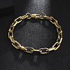 201 Stainless Steel Oval Link Chain Bracelets for Men BJEW-R313-07G-2
