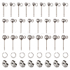 Pandahall 90Pcs 3 Size 202 Stainless Steel Ball Stud Earring Findings STAS-TA0002-22-2