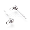 304 Stainless Steel Ball Stud Earring Findings STAS-M274-009-P-2