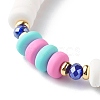 Handmade Polymer Clay Beads Stretch Bracelets BJEW-JB06490-02-4