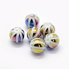 Opaque Spray Painted Glass Beads LAMP-P050-F03-8mm-1