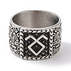 Viking 304 Stainless Steel Rune Finger Rings RJEW-U005-09A-AS-2