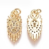 Brass Micro Pave Cubic Zirconia Pendants ZIRC-G168-36G-2