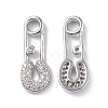 Brass Micro Pave Clear Cubic Zirconia Pendants KK-E068-VF261-1