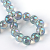 Electroplate Glass Beads Strands EGLA-Q062-8mm-A01-3