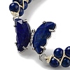 Natural Lapis Lazuli Braided Round Bead Bracelets BJEW-K251-06L-3