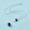 3Pcs Natural Gemstones Pendant Necklaces NJEW-FS0001-04-2