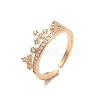 Brass Micro Pave Cubic Zirconia Open Cuff Rings RJEW-R146-07B-KCG-1