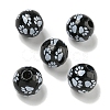 Printed Wood European Beads WOOD-G022-09D-1