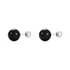 Natural Black Onyx Round Ball Stud Earrings with Sterling Silver Pins for Women FIND-PW0021-14A-1