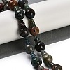 Natural Indian Agate 3-Hole Guru Beads Strands G-H064-E02-01-2