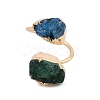 Dyed Natural Druzy Agate Finger Rings RJEW-N046-11G-2