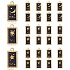 24Pcs 3 Style Rack Plating Golden Alloy Enamel Pendants ENAM-SZ0003-04-1