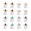 Fashewelry 16Pcs 8 Styles Natural & Synthetic Mixed Gemstone AB Color Acrylic Pendants G-FW0001-37-11