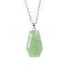 Natural Green Aventurine Halloween Coffin Pendant Necklace with Platinum Alloy Chains PW-WG29489-04-1