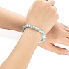 Natural Larimar Crystal Round Beads Stretch Bracelet for Men Women BJEW-LS0001-06-3