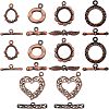 SUPERFINDINGS 10 Sets 5 Styles Brass Toggle Clasps KK-FH0004-14-5