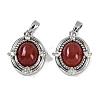 Natural Carnelian(Dyed & Heated) Oval Pendants KK-P283-42A-P-1