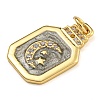 Rack Plating Brass Micro Pave Cubic Zirconia Pendants KK-G513-73A-05G-3