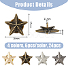 SUPERFINDINGS 24Pcs 4 Colors Alloy Star Brooches JEWB-FH0001-41-2