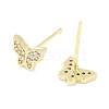 Brass Micro Pave Clear Cubic Zirconia Studs Earring for Women EJEW-S217-C03-2