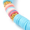 Polymer Clay Heishi Beads Stretch Bracelets Sets for Valentine's Day BJEW-JB06298-01-4