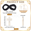  DIY Cross Pendant Necklace Making Kit WOOD-NB0002-10-2